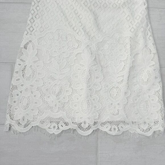 Speechless Dress Cold Shoulder Scalloped Trim Floral Lace Shift Sundress X Small - Picture 8 of 8